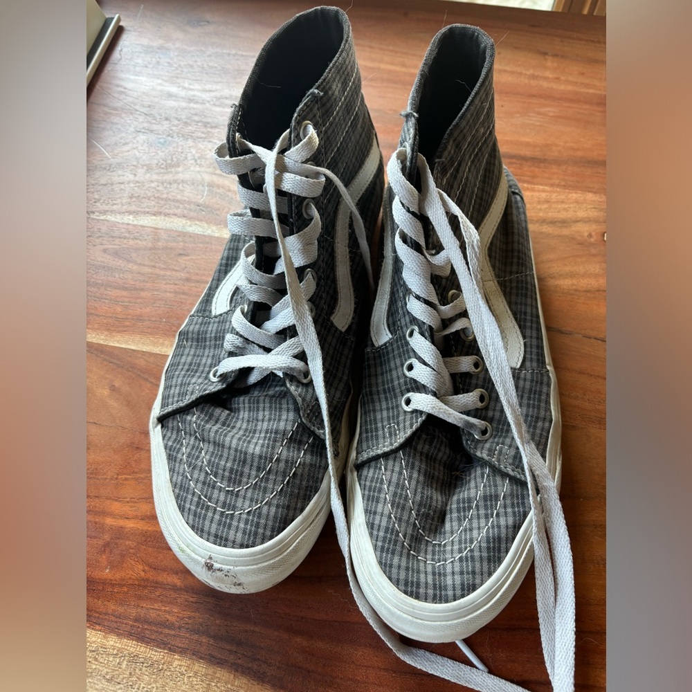 Vans Plaid hi high top shoes sneakers men size 9